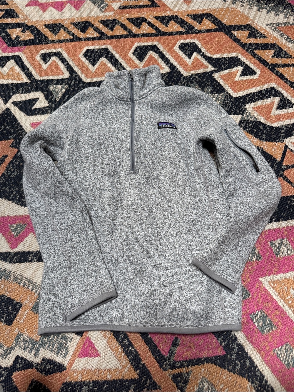 Patagonia Heather Gray Half-Zip Fleece Pullover